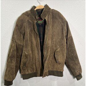 Boston Traders Vtg Bomber Jacket Mens XXLT Brown Suede Insulated‎ Chore Grunge
